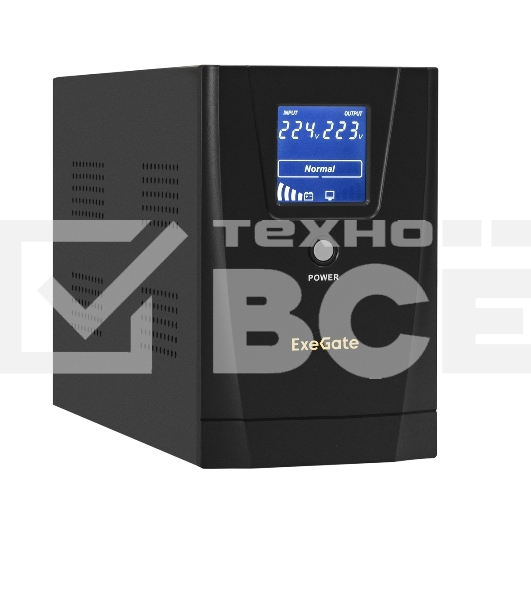Источник бесперебойного питания ExeGate EX292633RUS SpecialPro Smart LLB-2200.LCD.AVR.1SH.2C13.RJ.USB 2200VA/1300W,LCD,AVR,1*Schuko+2*C13,RJ45/11,USB, металлический корпус, черный