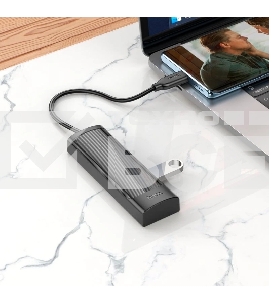 Разветвитель USB-C Hoco HB41 Type-C 4порт. черный
