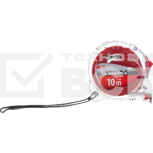 Рулетка MATRIX 31075  crystal 10м х 25мм корпус из поликарбоната