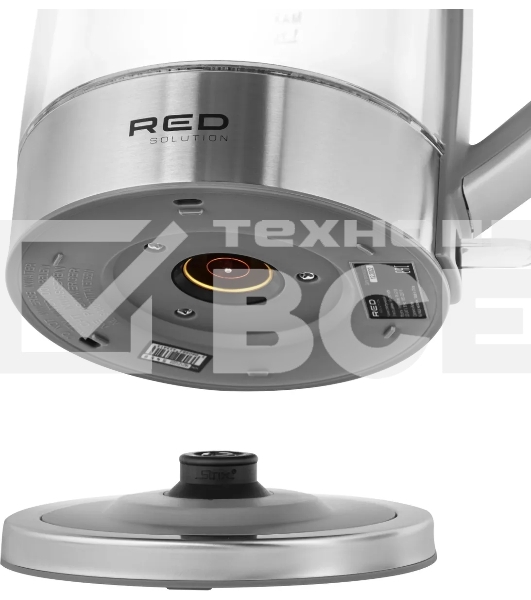 Чайник электрический Red Solution RK-G138 1.7л. 2200Вт серый (корпус: стекло)
