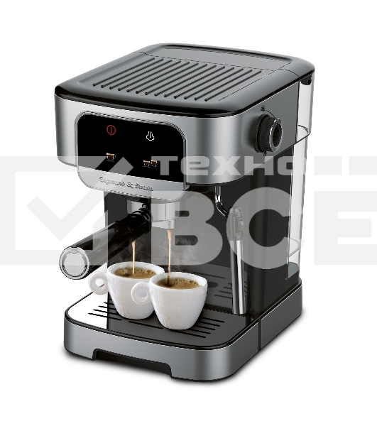 Кофеварка рожковая Zigmund & Shtain ZCM-881 стальной графит, исп. кофе - молотый, 1.8 л, 1200 Вт, 15 Бар.