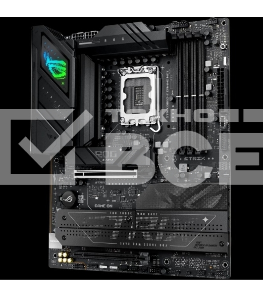 Материнская плата ASUS ROG STRIX B860-F GAMING WIFI, LGA 1851, Intel B860, 4xDDR5, 4xSATA, 4xM.2, 1xPCIe 5.0 x16, 1xPCIe 4.0 x16, 1xDP, 1xHDMI, 1x 2.5Gb LAN, 1xUSB 20Gbps, 1xUSB 10Gbps, 6xUSB-A 5Gbps, 2xUSB 2.0, 3x3.5 мм, 7.1, ATX