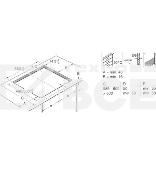 Индукционная варочная панель Bosch PUG61KAA5E черный