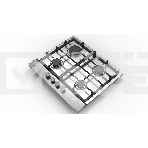 Газовая варочная панель Evelux HEG 633 X Hi-Tech, 60 см, 4 конфорки, чугунные решетки, газ-контроль, электроподжиг, механическое управление, нержавеющая сталь, фото2