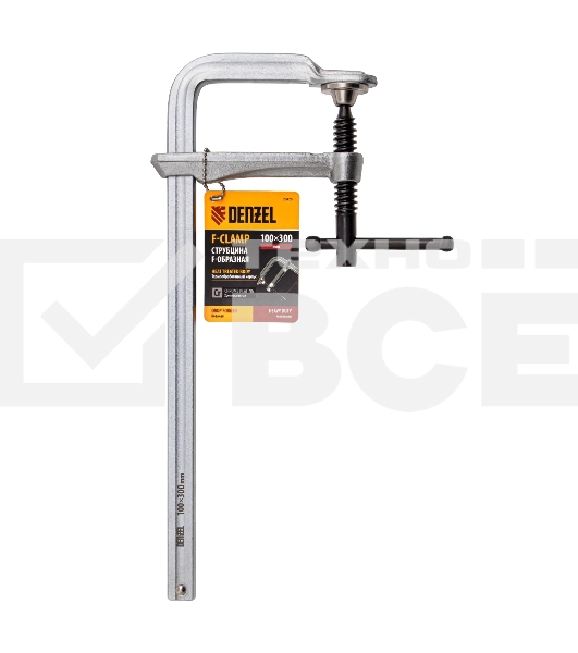 Струбцина Denzel F-образная, 100x300мм, кованая