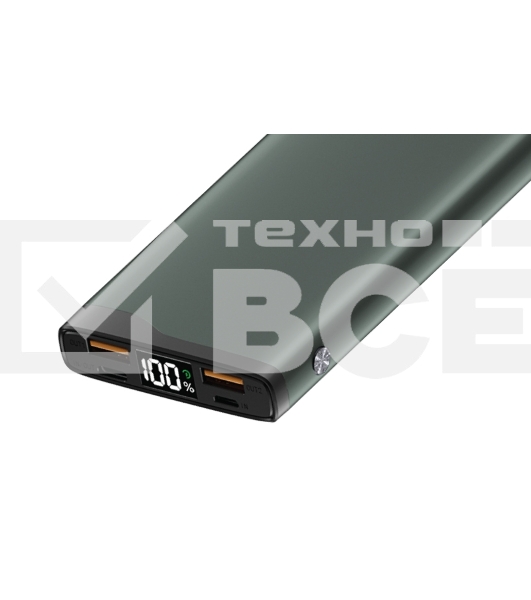 Портативный аккумулятор OLMIO QL-10, 10000mAh, 22.5W, QuickCharge3.0/PowerDelivery, LCD, серый