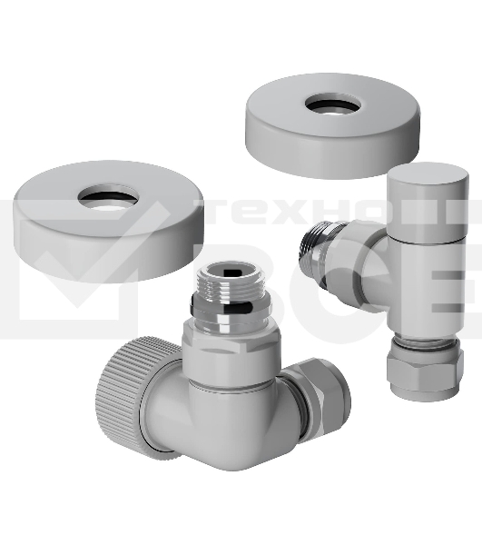 Набор термостатический трехосевой Royal Thermo Design Pro 15мм М30х1,5 (белый)