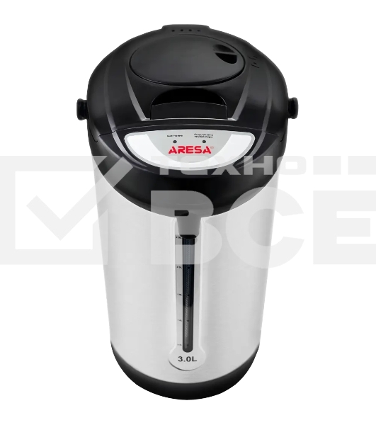 Термопот Aresa AR-4001 '230 В, 50 Гц, 650 Вт, Объем: 3 л Мощность: 650 Вт, Материал корпуса: нержавеющая сталь Материал колбы: нержавеющая сталь Закрытый нагревательный элемент Механическая помпа Поддержание температуры Индикатор уровня воды Индикация режима работы Электронное управление Длина шнура: 1 м 2 температурных режима Блокировка крышки Автоматическое отключение при закипании Защита от перегрева и включения без воды Съемная крышка Съемный шнур Ручка для переноски'