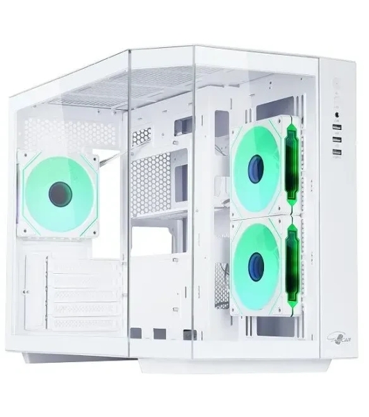 Корпус mATX Eurocase M2771 white, без БП, закаленное стекло 2 стороны