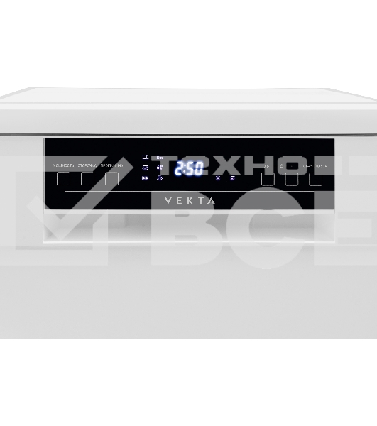 Посудомоечная машина Vekta DW-45AWS, белый, 44.8 см, 9 компл., 49 дБ, класс A++