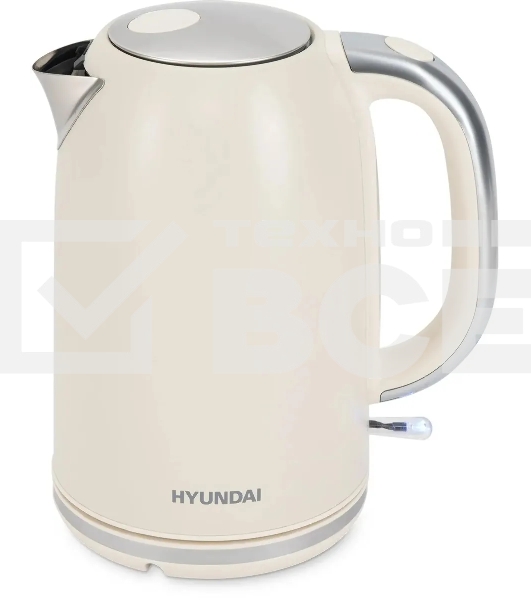 Чайник электрический Hyundai HYK-S9900 1.7л. 2200Вт молочный/серебристый корпус: металл