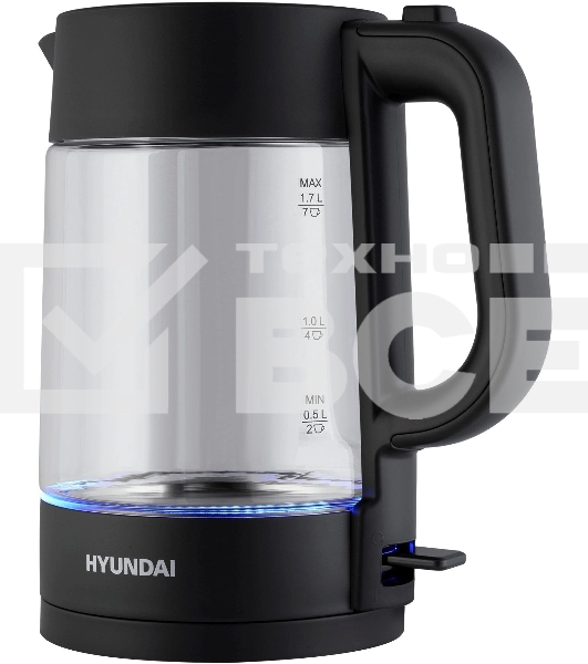 Чайник электрический Hyundai HYK-G7707 1.7л. 2200Вт графит корпус: стекло