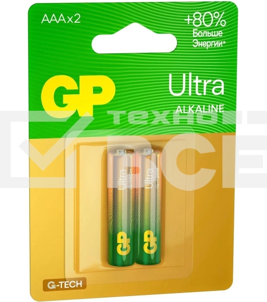 Батарея GP Ultra Alkaline 24AUA21-2CRSBC2 AAA (2шт)