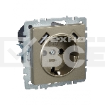 Розетка 1-местная IEK BRITE РЮш11-1-БрШ (BR-R14-16-U22-018-K37) с заземлением, с защитными шторками, 16А, с USB A+C 18 Вт, шампань, фото4