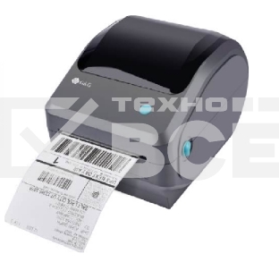 Принтер наклеек G&G GG-D410 стационарный, прямая термопечать, 203 dpi, 152 мм/сек, USB черный