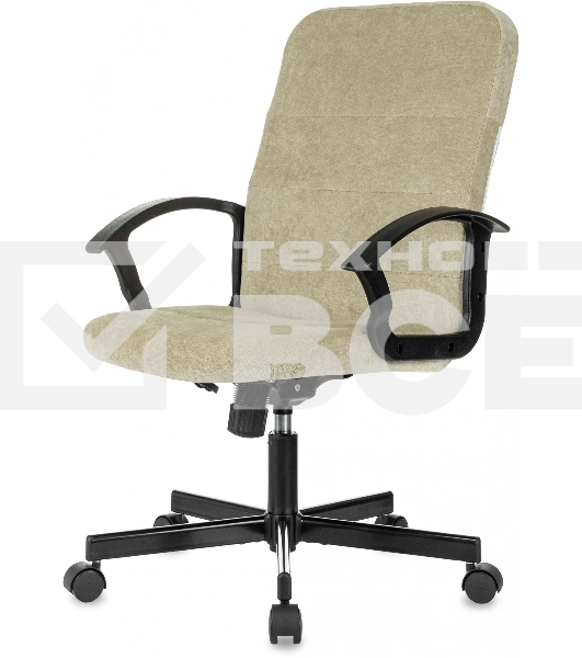 Кресло Бюрократ Triest Fabric песочный Light-21 крестов. металл черный