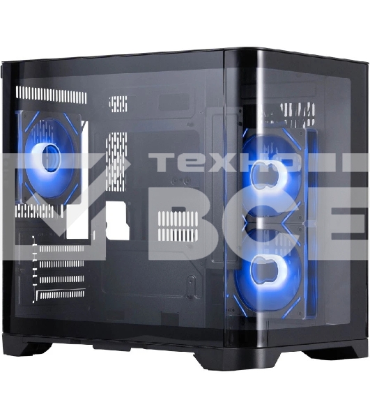 Компьютерный корпус 1STPLAYER UVIEW UV5 ARGB черный mATX 3x120мм ARGB fans UV5-BK-2FC7R-1FC7