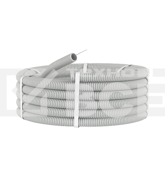 Труба гофрированная ПВХ DKC d20 мм с протяж. сер. (уп. 100 м)