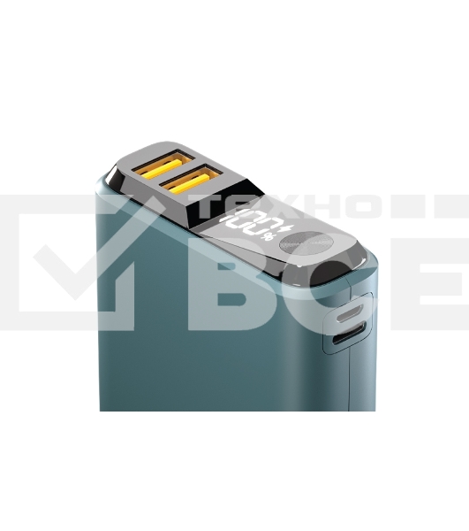 Портативный аккумулятор OLMIO QS-10, 10000mAh, 22.5W QuickCharge3.0/PowerDelivery, LCD, темно-зеленый