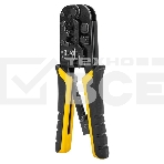 Обжимные клещи Deli DL4971 4P,6P,8P Размер: 200 мм. Спецификация обжима: 4P, 6P, 8P. Сталь A3 с черным покрытием. Ручка из ПВХ и ТПР. Храповой механизм. Подходит для витой пары UTP/STP и телефонных кабелей., фото4