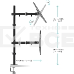 Кронштейн ONKRON D421E для четырех мониторов 13'-32' настольный, черный, фото5