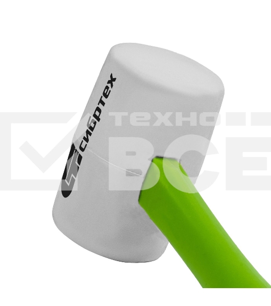 Киянка резиновая Сибртех 450 г, белая резина, фибергласовая рукоятка