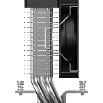 Кулер для процессора Ocypus Gamma A40 BK ARGB Digital, 100мм ARGB FAN, Top Display Panel, 4 HEAT PIPES, 4-PIN PWM, 600-2400 RPM, 29.5DBA, HYDRO BEARING, LGA115X/1200/1700/18XX, AM4/AM5, фото7