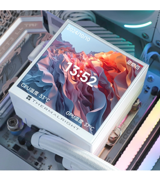 Водяное охлаждение для процессора Thermalright Hyper Vision 360 (360mm, LED, White, ARGB/Fans: 3x120mm, 69CFM, 27dBA, 2150RPM/Pump height 68mm, 6400RPM, Rad thickness 27mm/S: 1700, 1200, 1851, 115X, 2011, 2066, AM5, AM4)