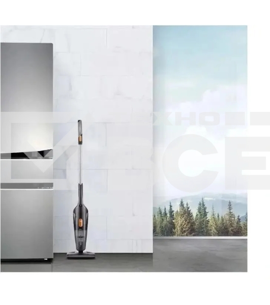 Пылесос вертикальный Deerma DX115C черный, питание от сети, 600 Вт, уборка сухая, пылесборник 1.2 л