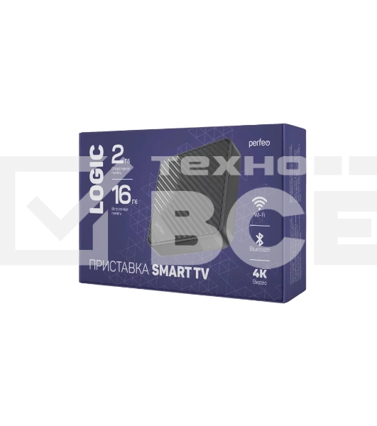 Приставка Perfeo SMART TV BOX 'LOGIC 2/16',Allwinner H313,Android 10, 2Gb/16Gb,Пульт Bluetooth