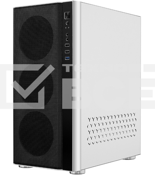 Компьютерный корпус Ginzzu GL 185 White боковая дверца закаленное стекло на петлях на магнитах