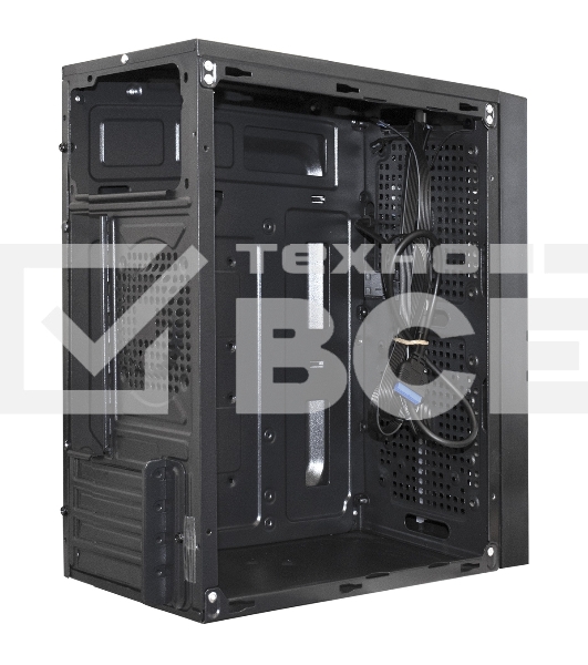 Компьютерный корпус Minitower ExeGate mEVO-9302-NPX400 (mATX, БП 400NPX с вент. 12см, 2*USB+1*USB3.0, HD аудио, черный, с RGB подсветкой)