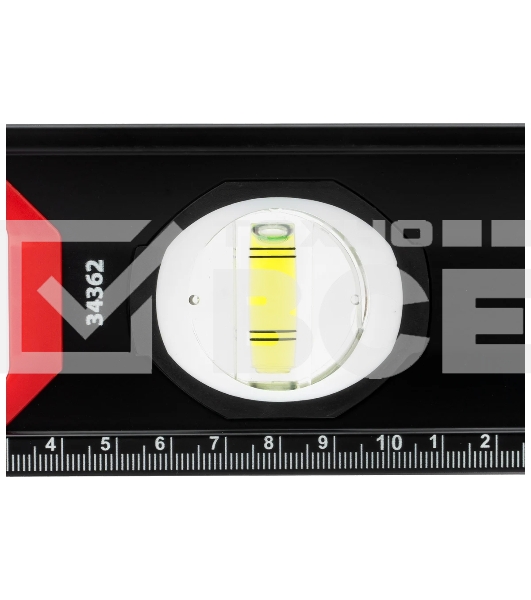 Уровень алюминиевый Matrix, усиленный, фрезерованный, 3 глазка, 2 комп. рукоятки, 800 мм