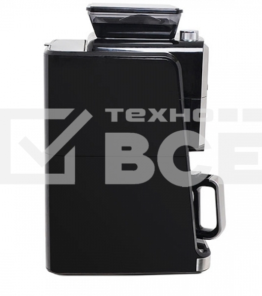 Кофеварка капельная со встроенной кофемолкой BQ CM3002 черный-стальной, исп. кофе - зерновой/молотый, 1.5 л, 1400 Вт