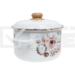 Кастрюля Appetite 1RD201М Roses с крышкой, эмалированная сталь, цилиндрическая 4 л, фото3