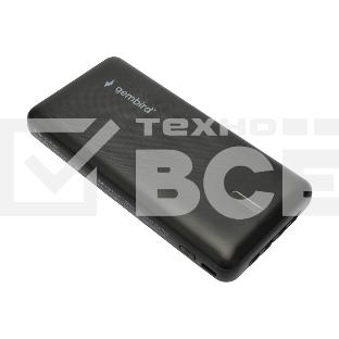 Портативный аккумулятор Gembird GPB-10C, 10000мА·ч, 2A, 4 встроенных кабеля, черный