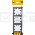 Рамка 3-мест. IEK BRITE РУ-3-БрС сталь, фото2