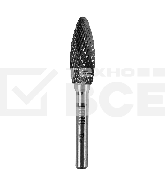 Борфреза по металлу Denzel твердосплавная, элипсообразная, тип-H, 12 мм