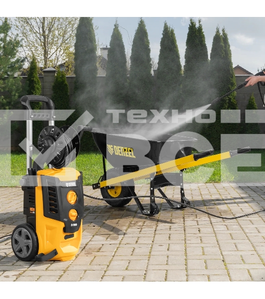 Моечная машина высокого давления Denzel R-180D, 2200 Вт, 180 бар, 380 л/ч, с барабаном