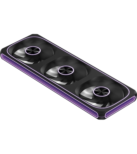 Вентилятор для корпуса Formula V Line AIR FUSION 3 BK REVERSE, 360x120x28мм, ARBG 3pin + PWM 4pin, 500-1800 RPM, 37.83 DBA MAX, HYDRO BEARING