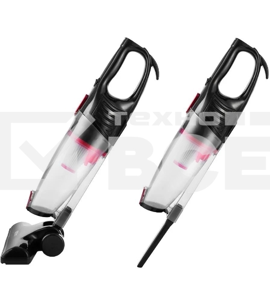 Пылесос вертикальный Kitfort KT-597-1 черный/красный, питание от сети, 600 Вт, уборка сухая, пылесборник 1 л