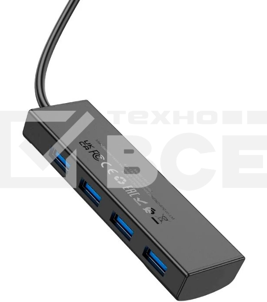 Разветвитель USB-C Hoco HB41 Type-C 4порт. черный