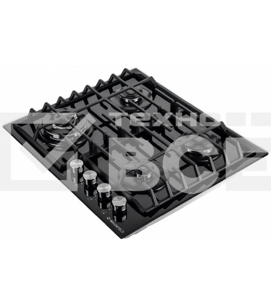 Газовая варочная панель Maunfeld EGHG.64.63CB/G, 4 конфорки, закаленное стекло, черный