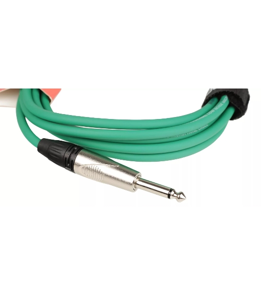Кабель гитарный FORCE FGC-09/3 GR1/4' TS Jack - 1/4' TS Jack, высококачественный, малошумящий с проводниками из безкислородной меди OFC, диаметр 6 мм, профессиональные металлические разъемы, длина 3 м, цвет зеленый