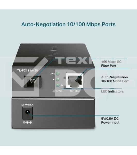 Медиаконвертер TP-Link TL-FC111A-20 WDM 10/100 Мбит/с SMB
