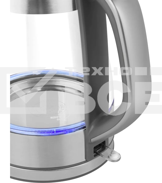 Чайник электрический Red Solution RK-G138 1.7л. 2200Вт серый (корпус: стекло)