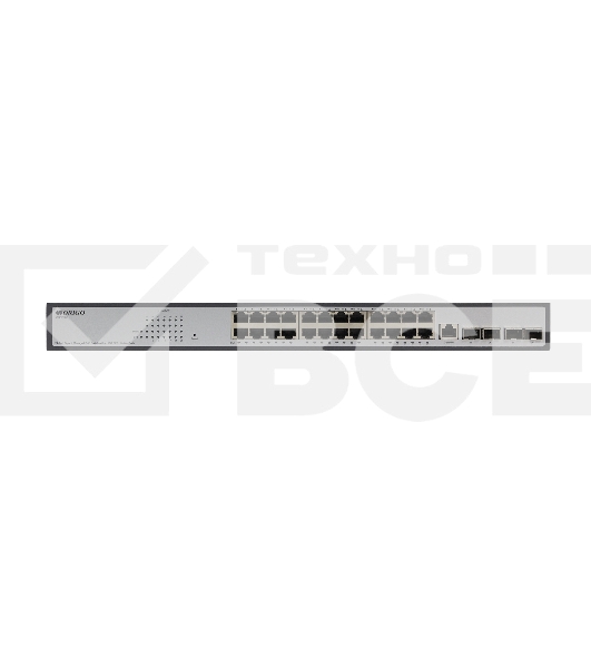 Коммутатор ORIGO Managed L3 Switch 24x1000Base-T PoE, 4x10GBase-X SFP+, PoE Budget 370W, RJ45 Console, 19