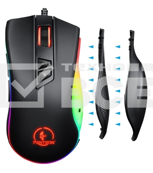 Мышь проводная Jet.A Panteon PS88 черный, 6200 dpi, USB, кнопки - 9