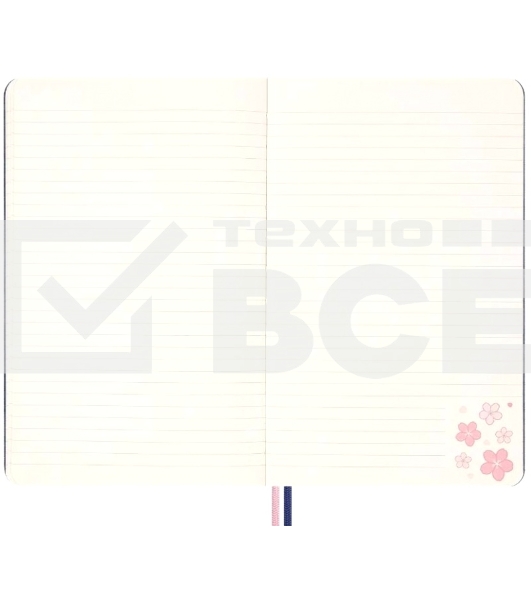 Блокнот Moleskine LIMITED EDITION SAKURA LESU08QP060 Large 130х210мм, обложка текстиль, 176 страниц, линейка, синий, 2025