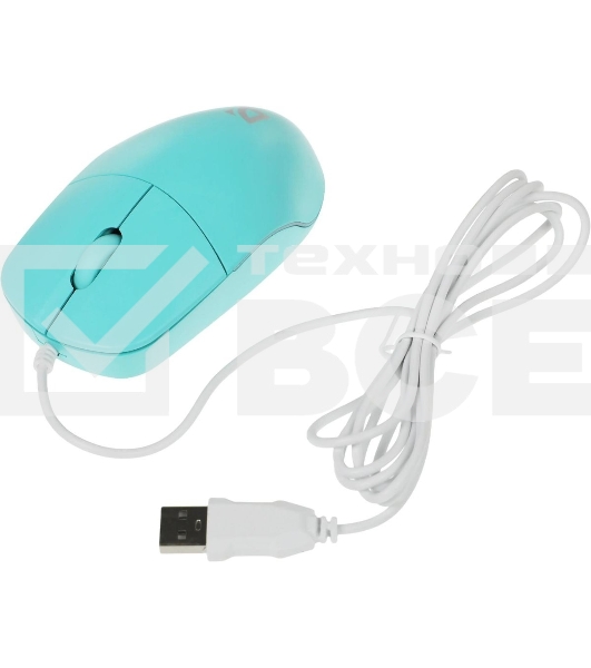 Мышь проводная Defender Azora MB-241 голубой, 1200 dpi, USB, кнопки - 3